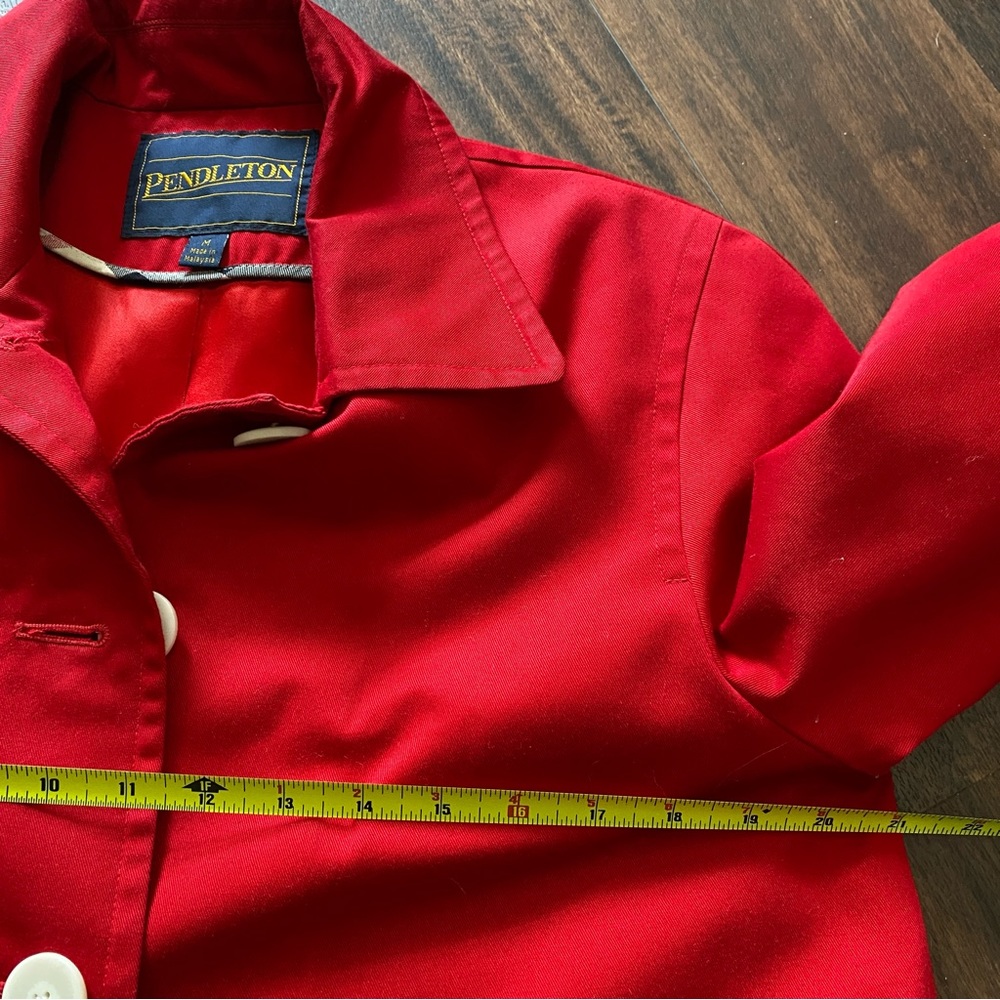 Pendleton Lightweight Long Blazer Jacket Red Size… - image 3